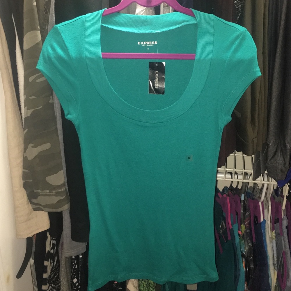 NWT Express small teal cotton t shirt